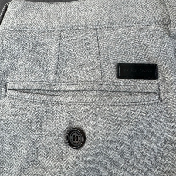 Burberry London England Herringbone Gray Cotton Dress Pants Size 56 EU Thick - Picture 9 of 10